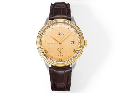 Omega De Ville 41MM Stainless Steel 8802 Movement Italian Cowhide Leather Strap Fake Watch